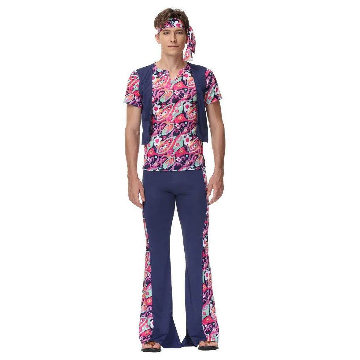 1970s Retro Disco Couple Hippie Hhip Hop Stage Costume Women Men Fancy Dress Halloween - Ecosfun