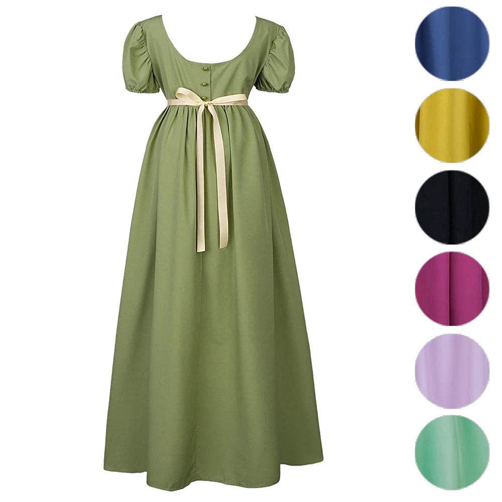 Bridgerton cosplay costume vintage regency Victorian tea dress - Ecosfun