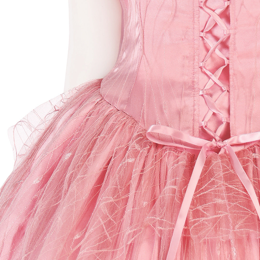 Wicked Glinda Women Pink Dress Outfit Carnival Halloween Cosplay Costume