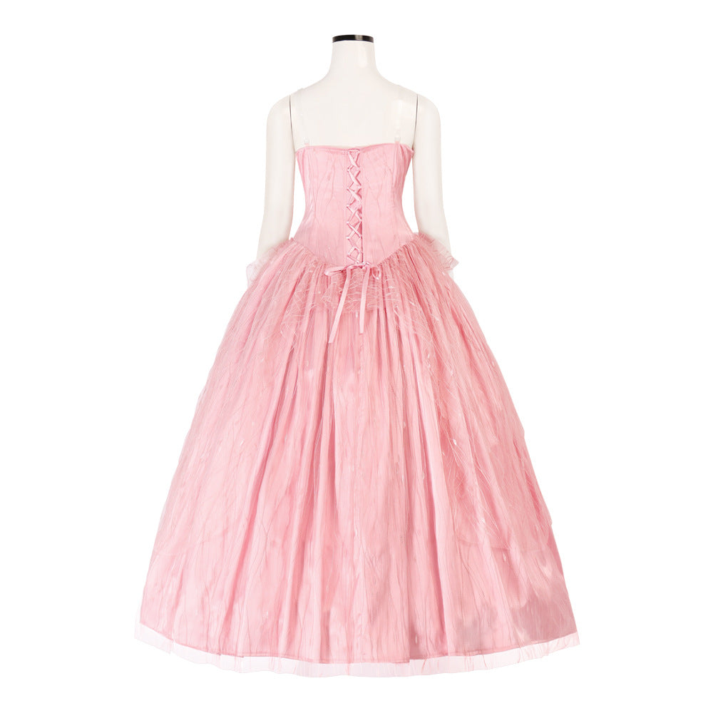 Wicked Glinda Women Pink Dress Outfit Carnival Halloween Cosplay Costume