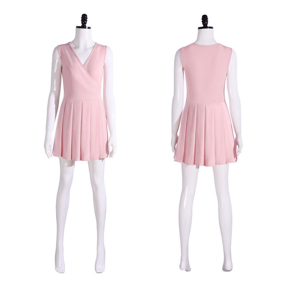 Wicked Glinda Pink Women Short Dress Outfit Carnival Cosplay Costume