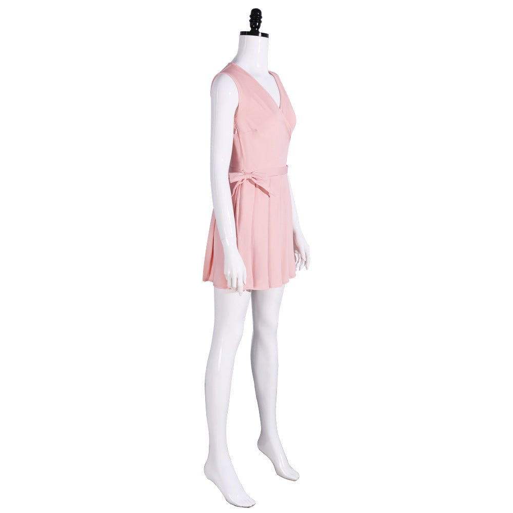 Wicked Glinda Pink Women Short Dress Outfit Carnival Cosplay Costume