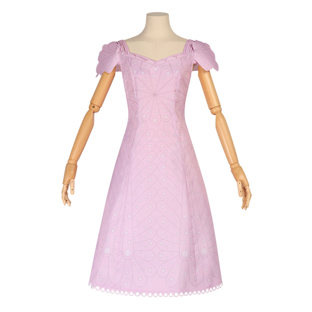 Wicked Glinda Women Pink Short Dress Outfit Carnival Cosplay Costume