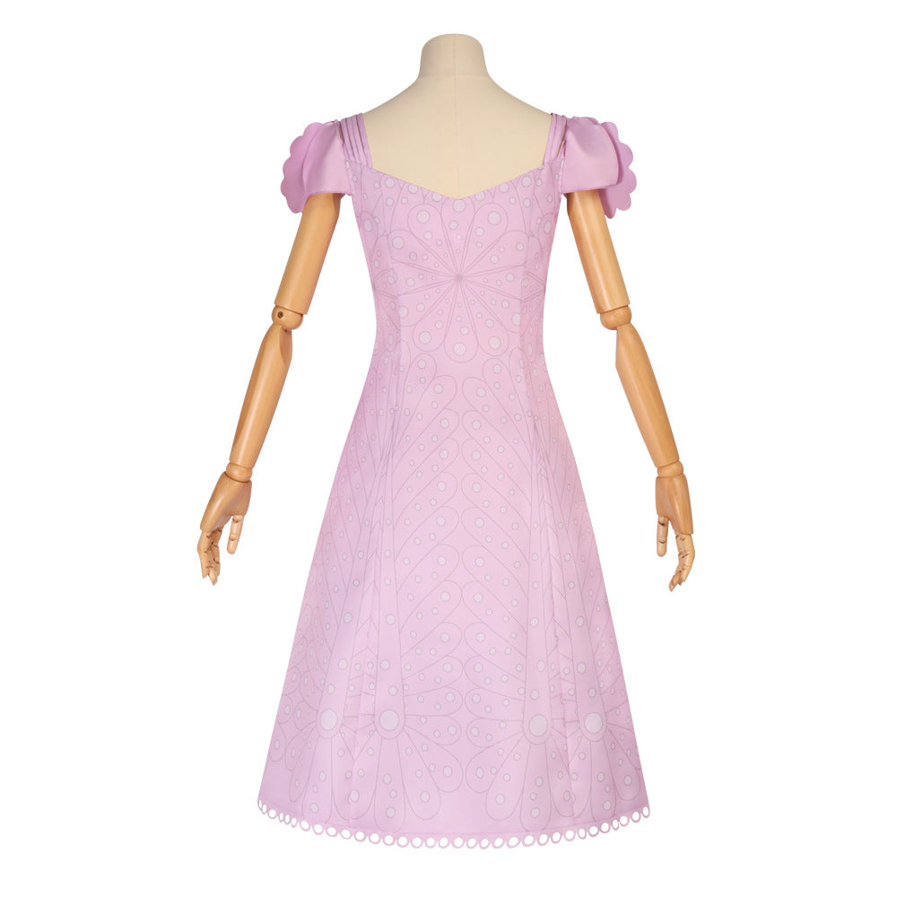 Wicked Glinda Women Pink Short Dress Outfit Carnival Cosplay Costume