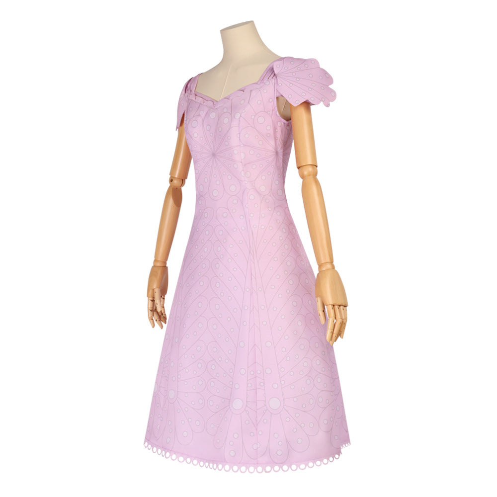Wicked Glinda Women Pink Short Dress Outfit Carnival Cosplay Costume