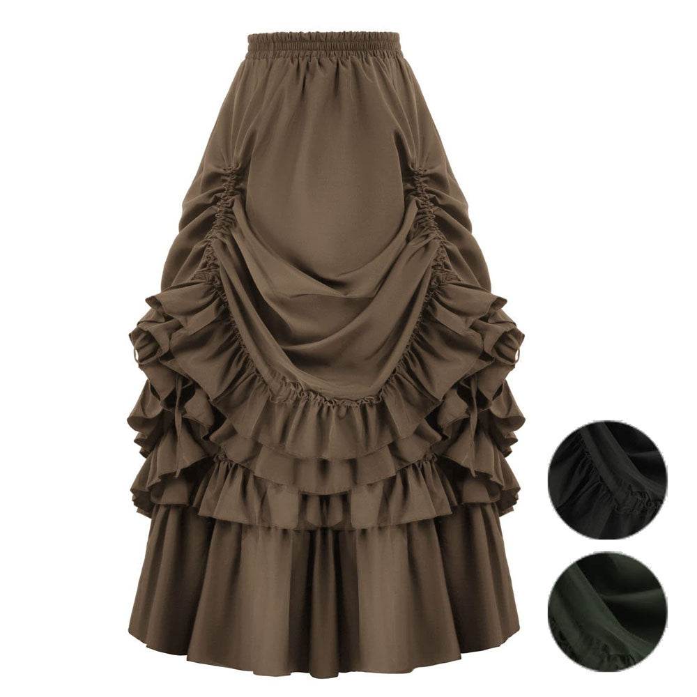Medieval Retro Style Women's Waist Dance Skirt Dress - Ecosfun