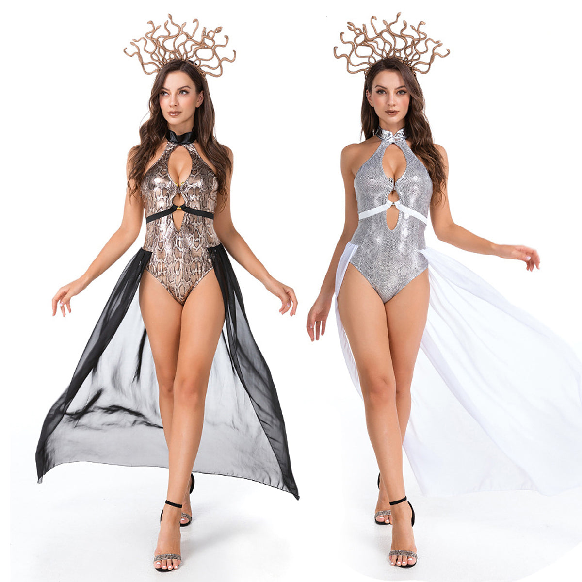 Silver Medusa Costume Ancient Greek Halloween