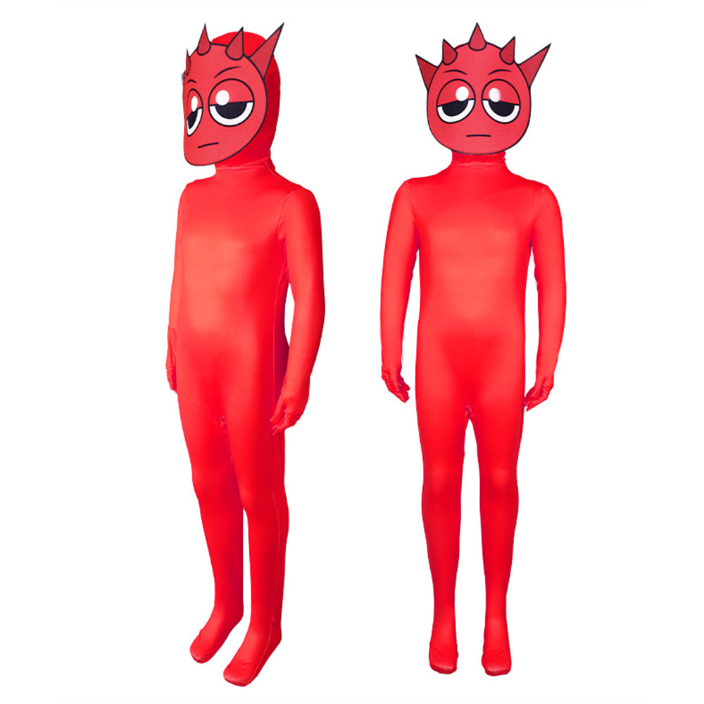 Sprunki Incredibox Costume Jumpsuit Bodysuit Halloween Kids Adult