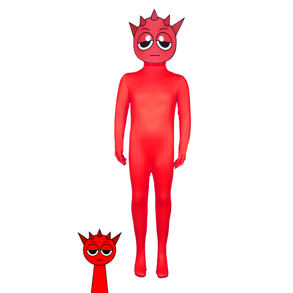 Sprunki Incredibox Costume Jumpsuit Bodysuit Halloween Kids Adult