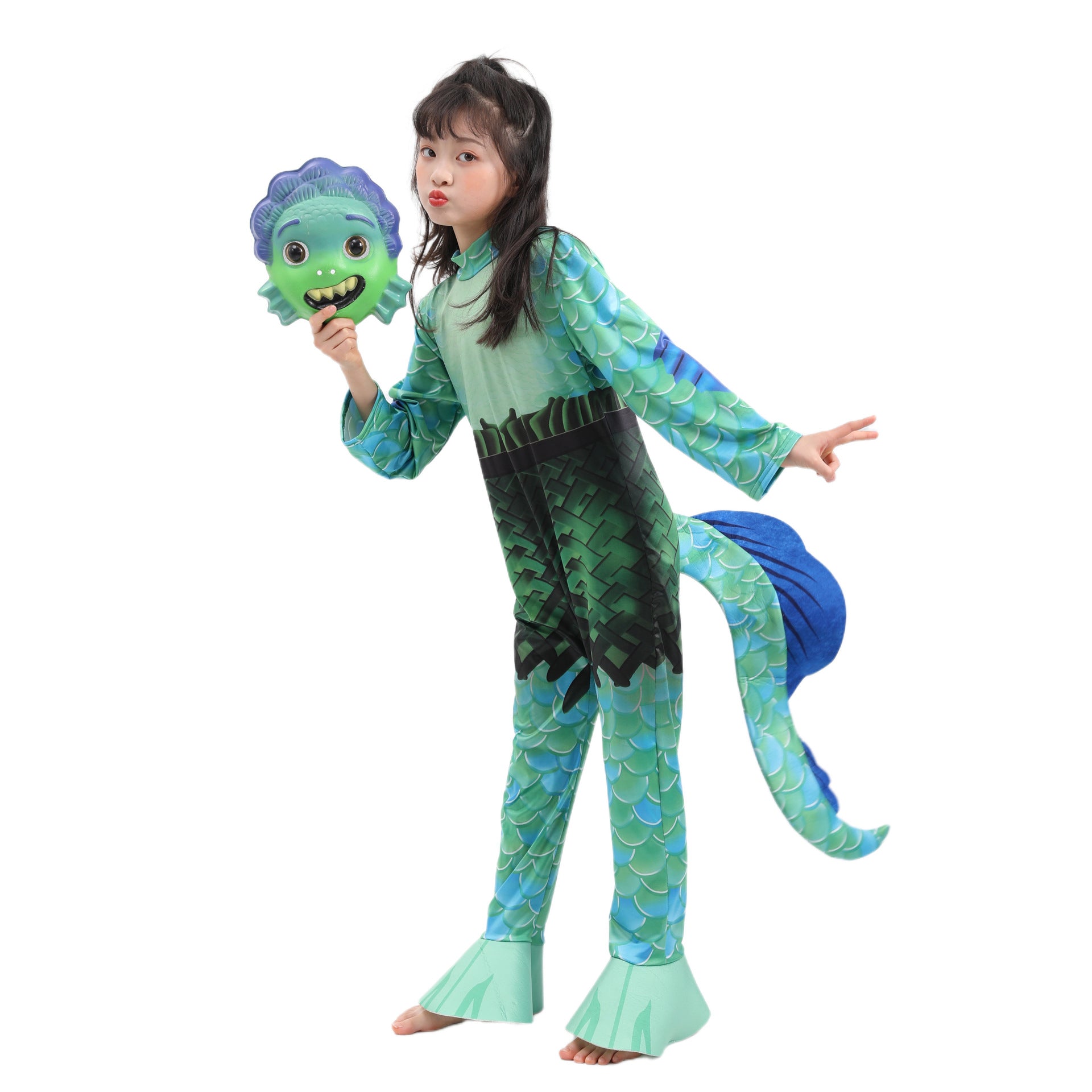 Kids Luca Alberto Sea monster Costume with Mask Halloween