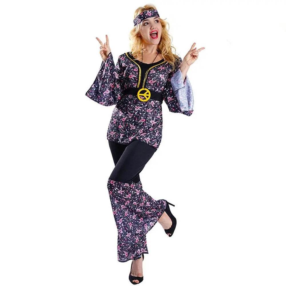 70s Costumes Hip Hop Rock Hippie Vintage Cosplay Halloween Outfit - Ecosfun