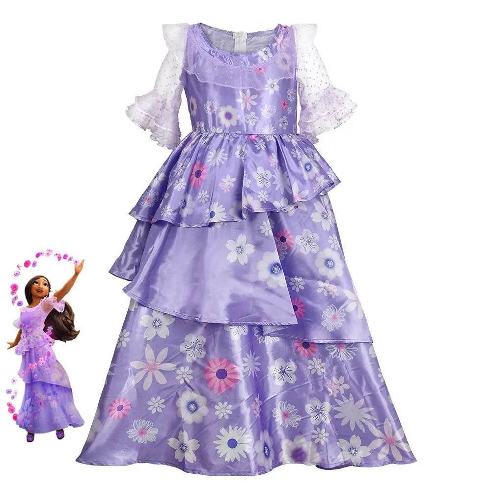 Encanto Isabella Costume Purple Dresses Cosplay for Adult Kids - Ecosfun