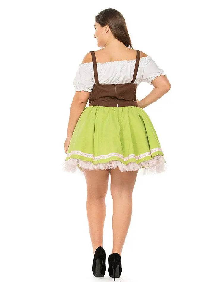 German Oktoberfest Outfit Halloween Plus Size Dress Women Cosplay Costume - Ecosfun