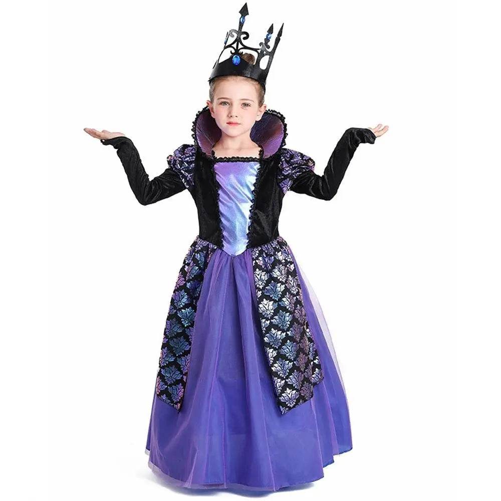 Girl's Twilight-Princess Costume Medieval Purple Court Dress Cosplay Costume - Ecosfun