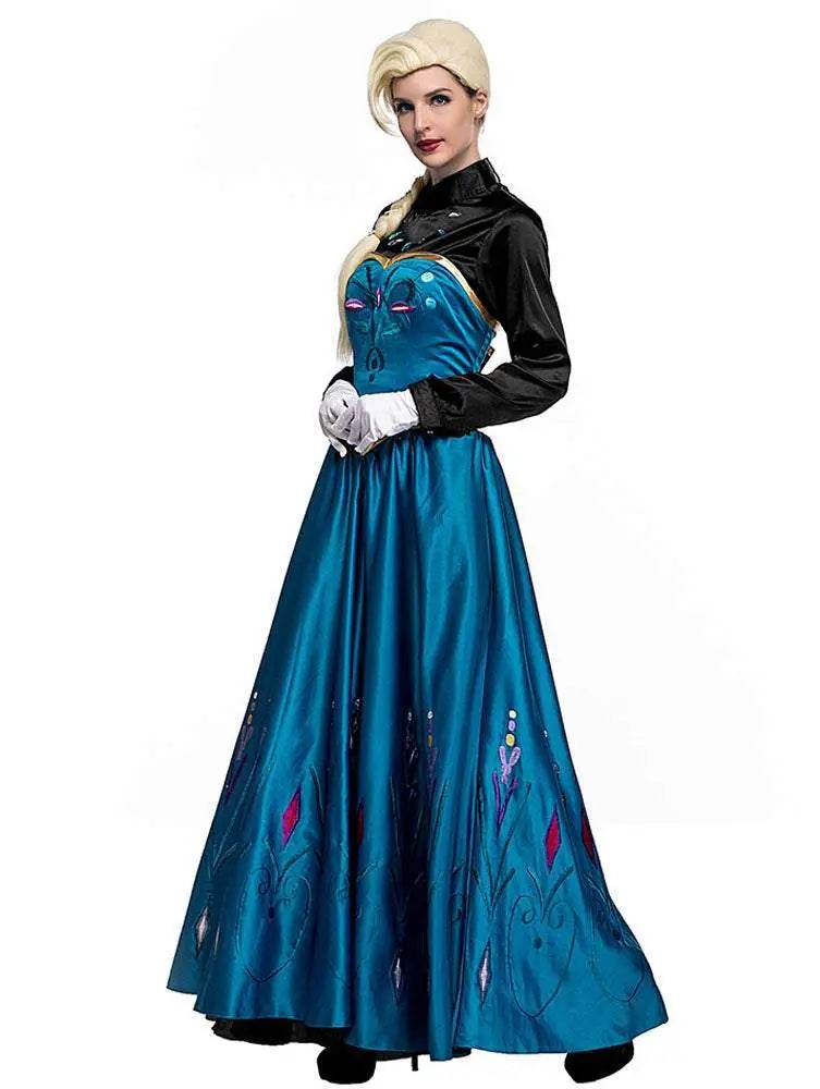 Halloween Adult Snow Queen Anna Cosplay Costume Dress - Ecosfun
