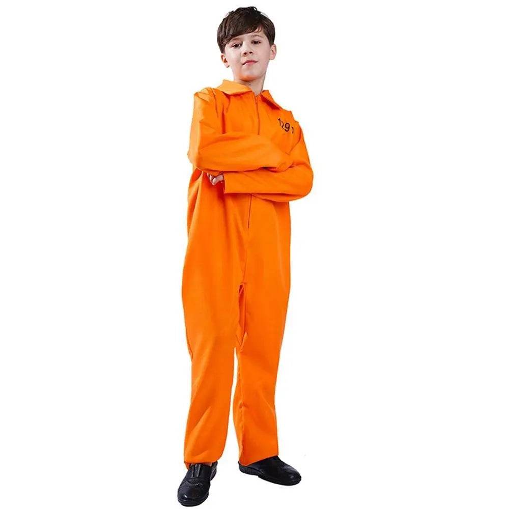 Halloween Boy's Costumes Prisoner Stage Performance Jumpsuit Cosplay Costume - Ecosfun