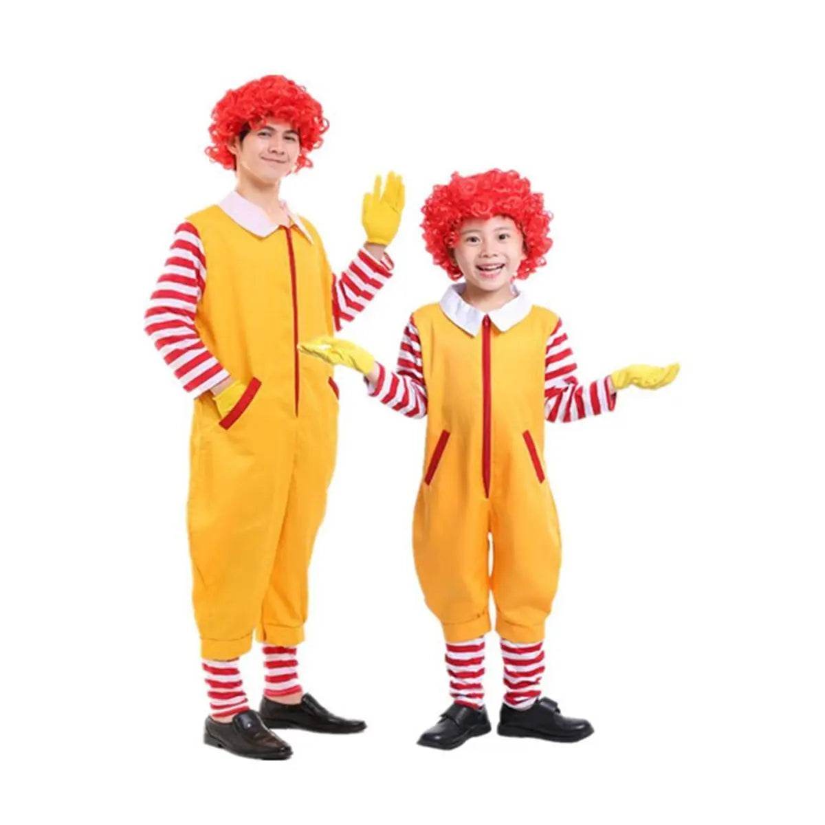 Halloween Uncle Ronald McDonald's Cosplay Jumpsuit Matching Costume - Ecosfun