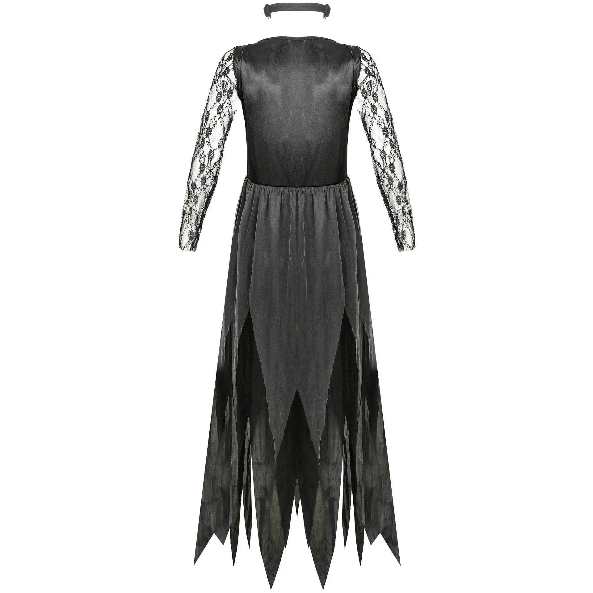 Halloween vampire dress gauze ghost bride costume cosplay stage play female zombie dress uniform - Ecosfun