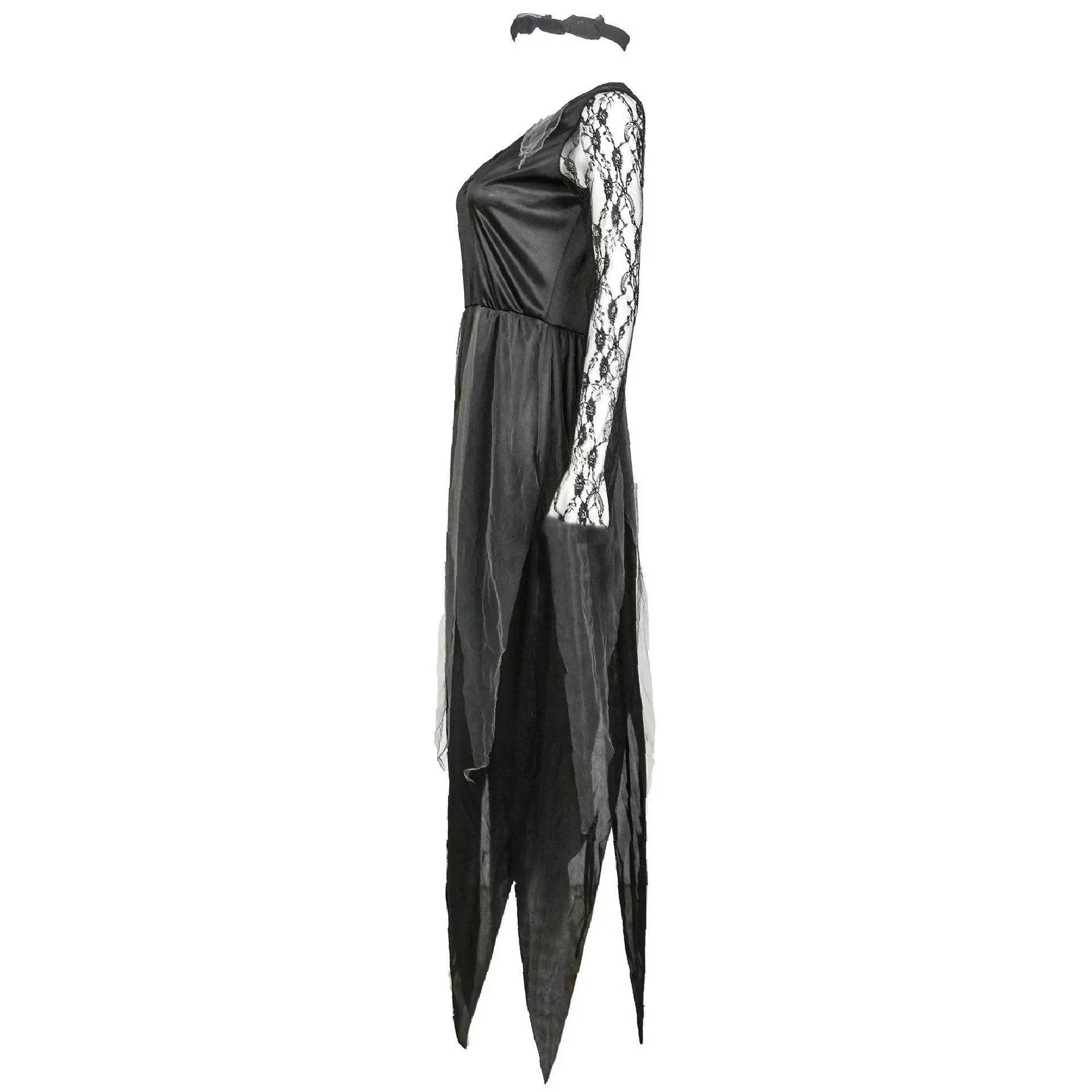 Halloween vampire dress gauze ghost bride costume cosplay stage play female zombie dress uniform - Ecosfun