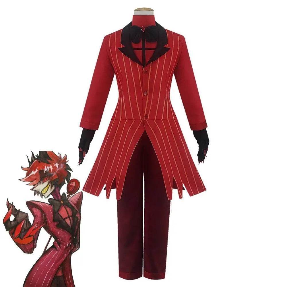Hazbin Hotel Cosplay Costume Alastor Angel Dust Jacket Anime Halloween Suit Outfit Sets Dress Up For Adults - Ecosfun