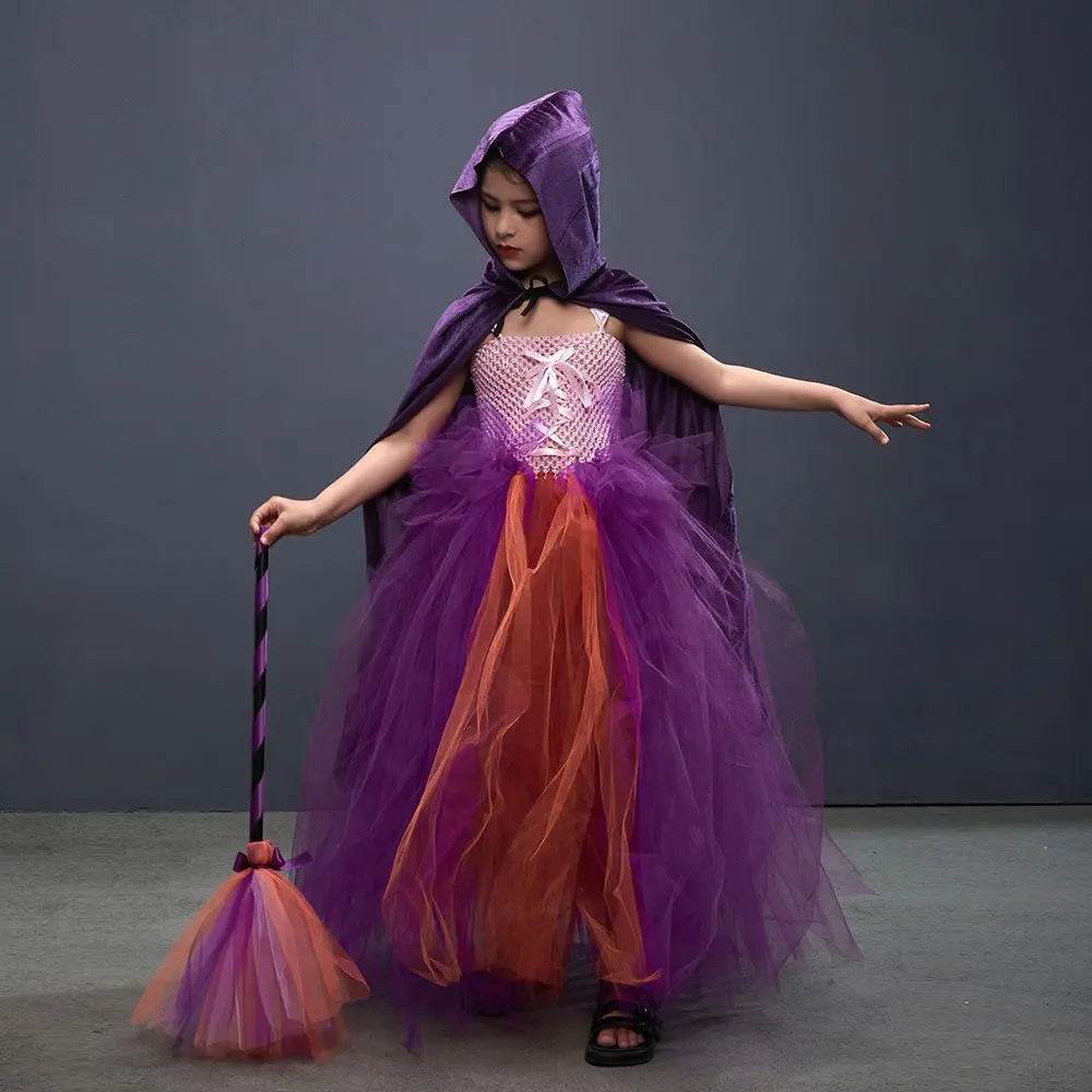 Hocus Pocus Sanderson Winifred Sarah Mary Costume sisters Tutu Dress for kids Girl Halloween Party Gift - Ecosfun