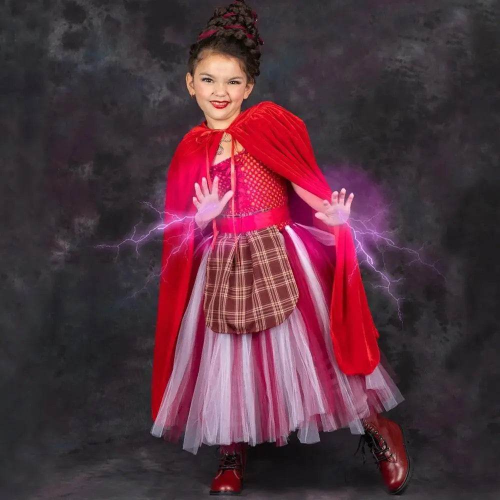 Hocus Pocus Sanderson Winifred Sarah Mary Costume sisters Tutu Dress for kids Girl Halloween Party Gift - Ecosfun