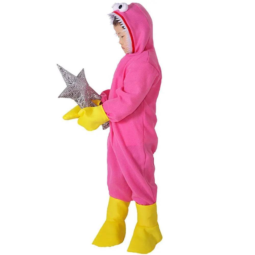 Huggy-Wuggy Cosplay Costume Poppy-Playtime Jumpsuit Onesie Halloween Outfit for Kids Boys Girls - Ecosfun