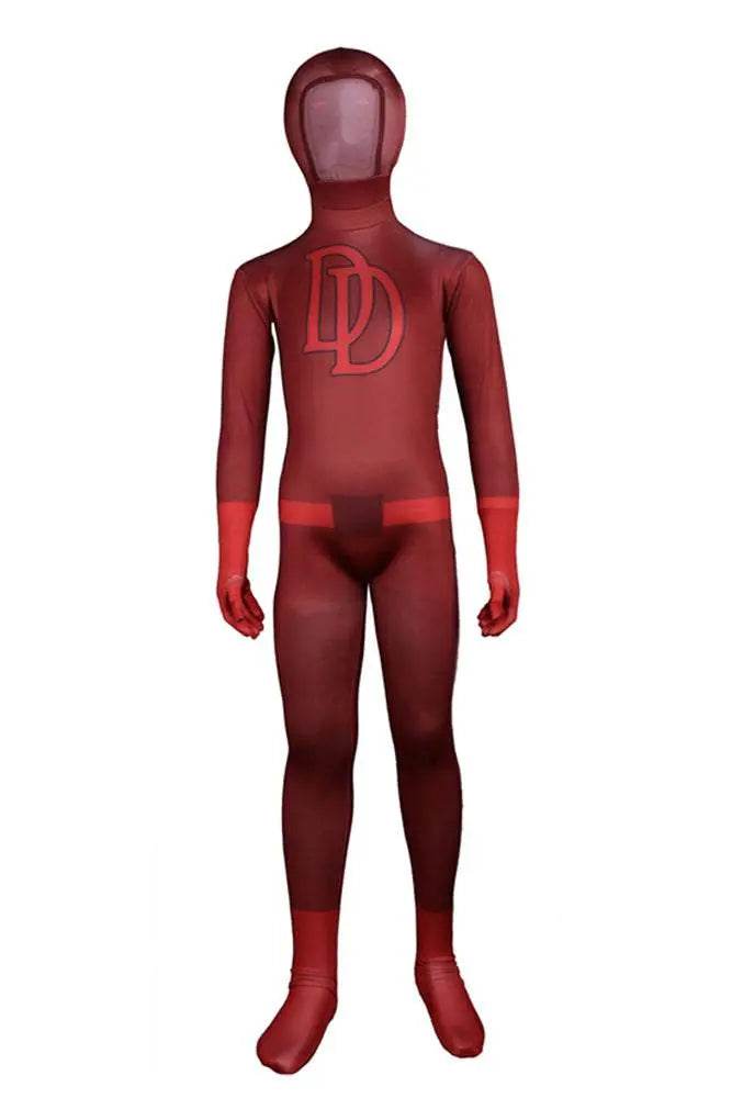 Kids Daredevil Zentai Costume Superhero Cosplay Party Spandex Bodysuit - Ecosfun