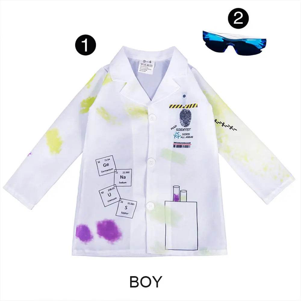 Kids Mad Scientist Costume Halloween Cosplay Outfits - Ecosfun