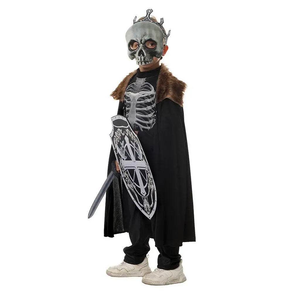 Kids Skeleton Knight Cosplay Costume Scary Halloween Kindergarten Stage Performance Outfit - Ecosfun