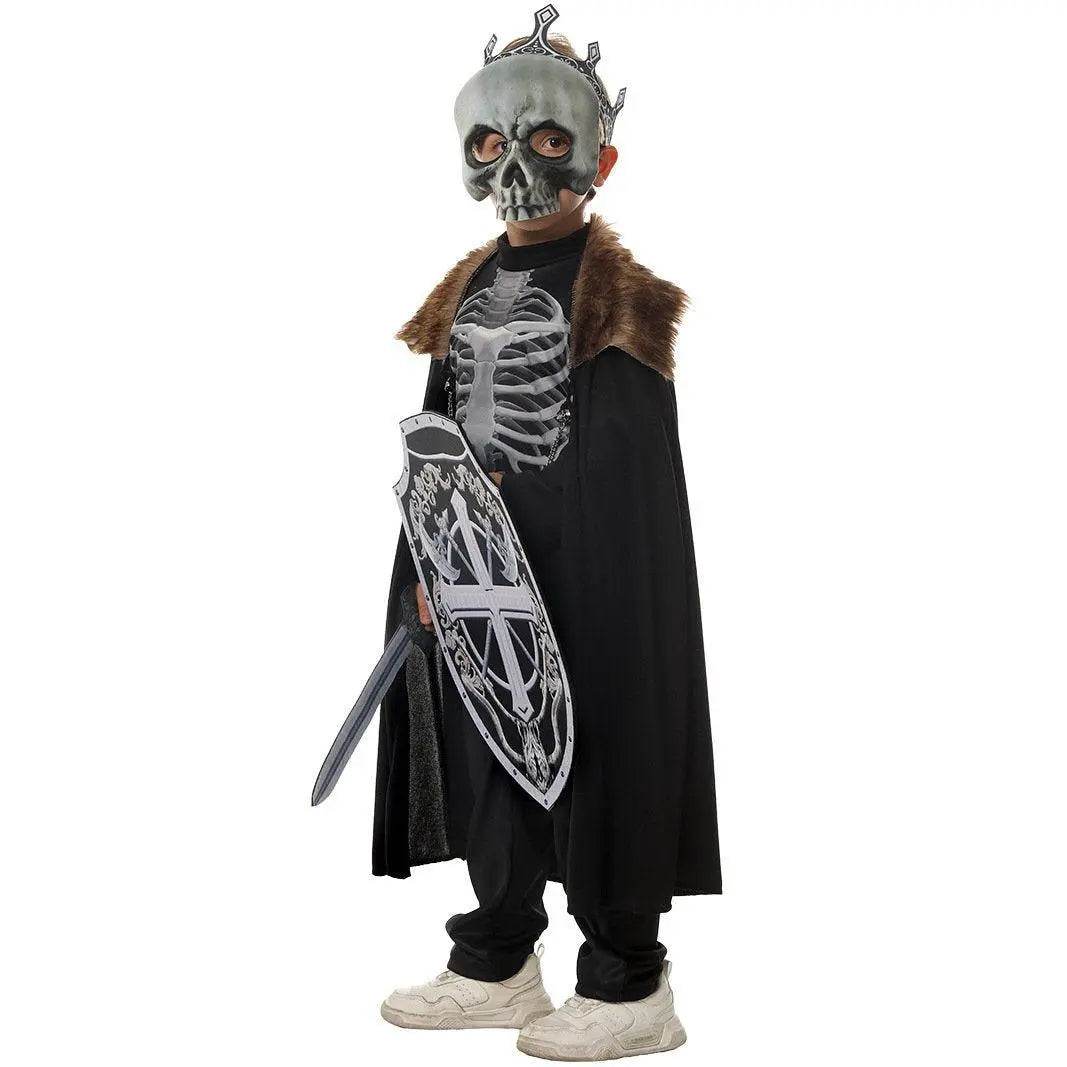 Kids Skeleton Knight Cosplay Costume Scary Halloween Kindergarten Stage Performance Outfit - Ecosfun