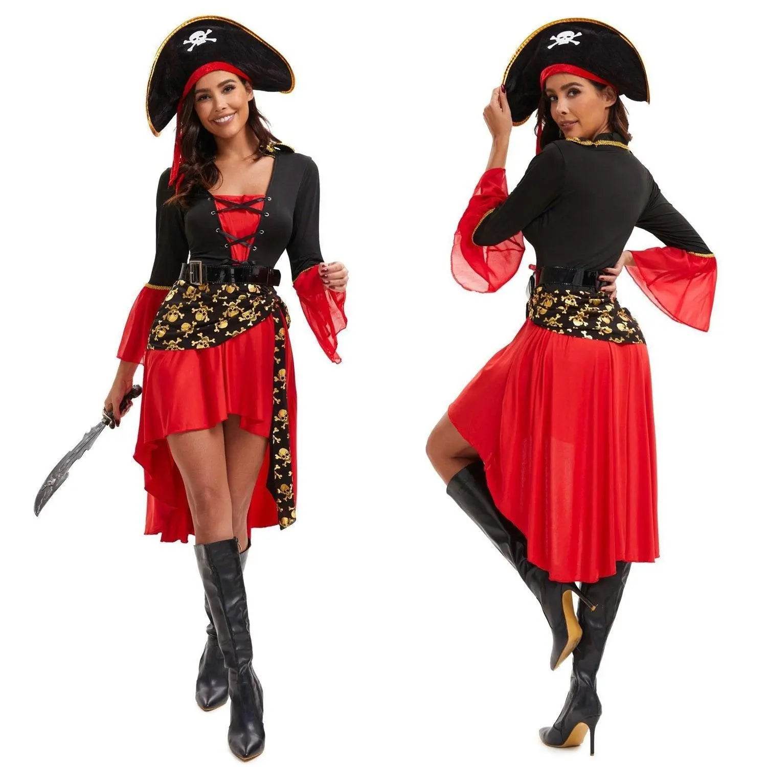 Pirate Outfit Vintage Cosplay Costume Carnival Halloween For Female - Ecosfun