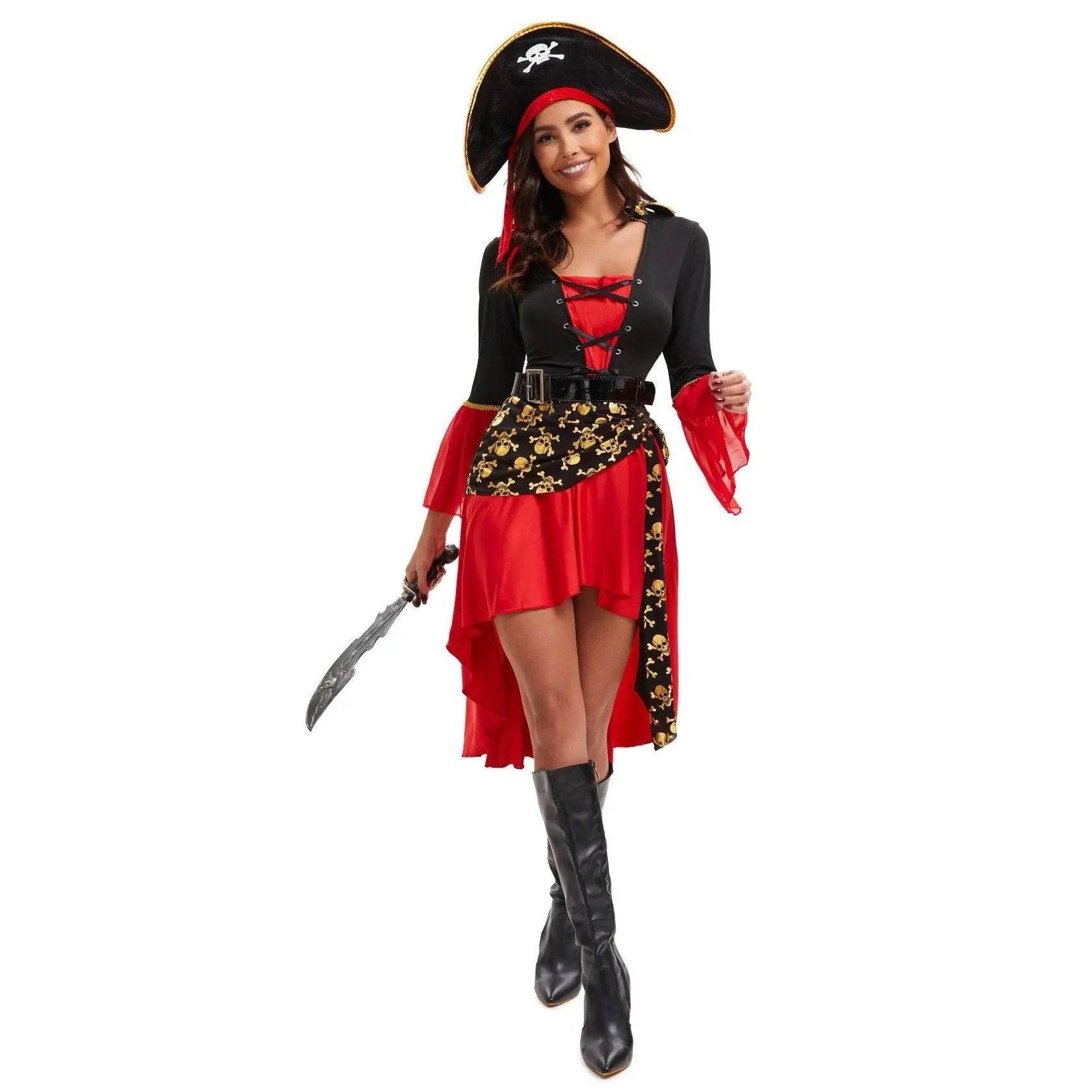 Pirate Outfit Vintage Cosplay Costume Carnival Halloween For Female - Ecosfun