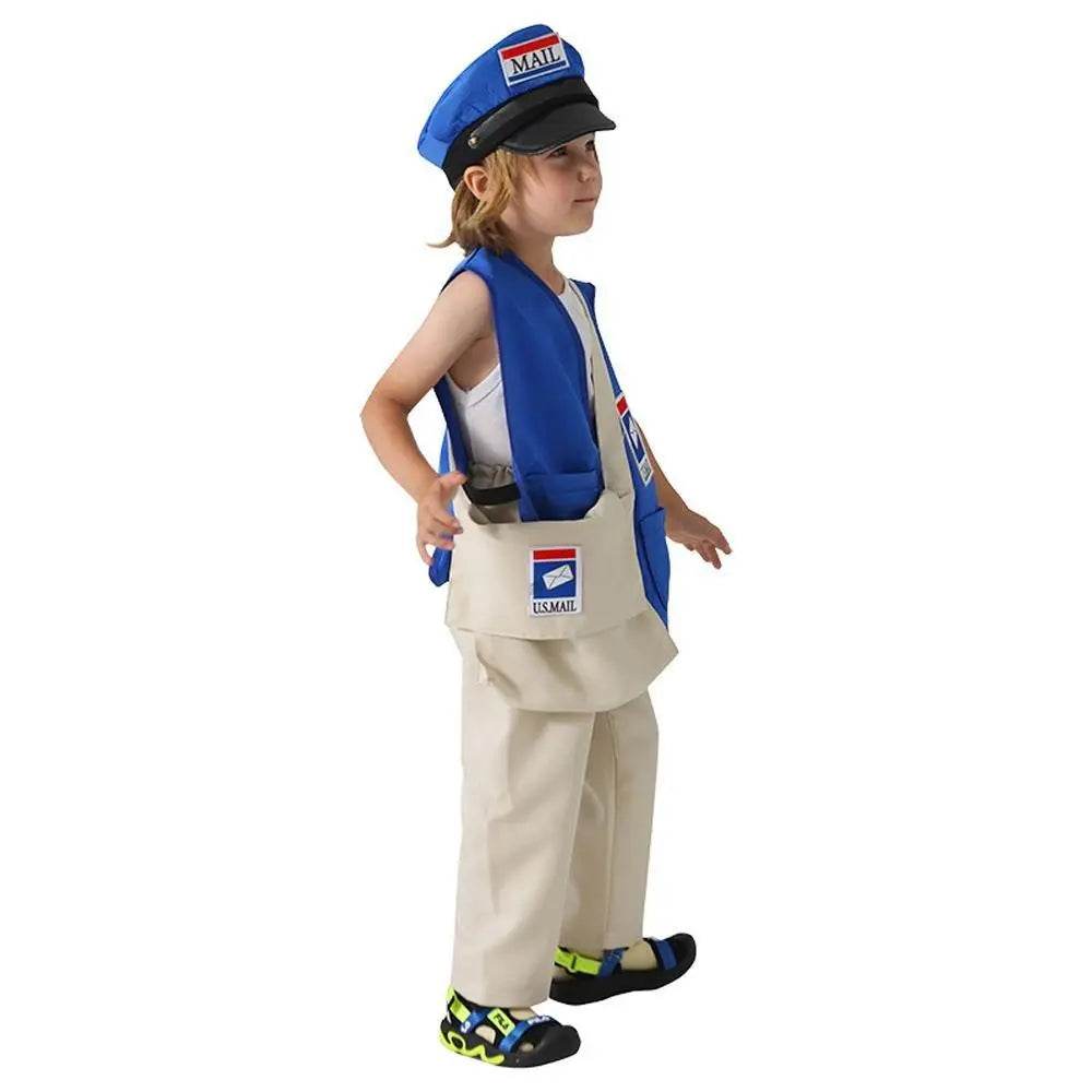 Postman Courier Uniform Kids Party Suit Cosplay Costumes Halloween - Ecosfun