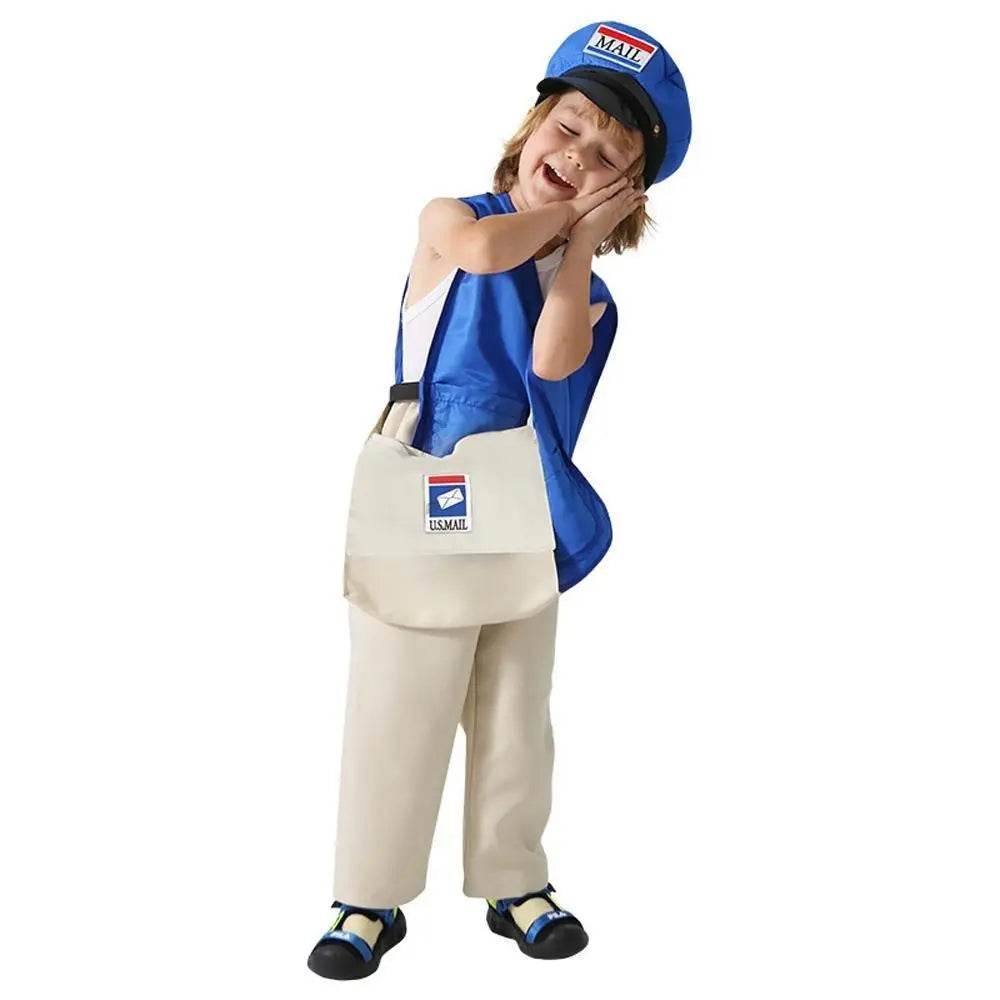 Postman Courier Uniform Kids Party Suit Cosplay Costumes Halloween - Ecosfun