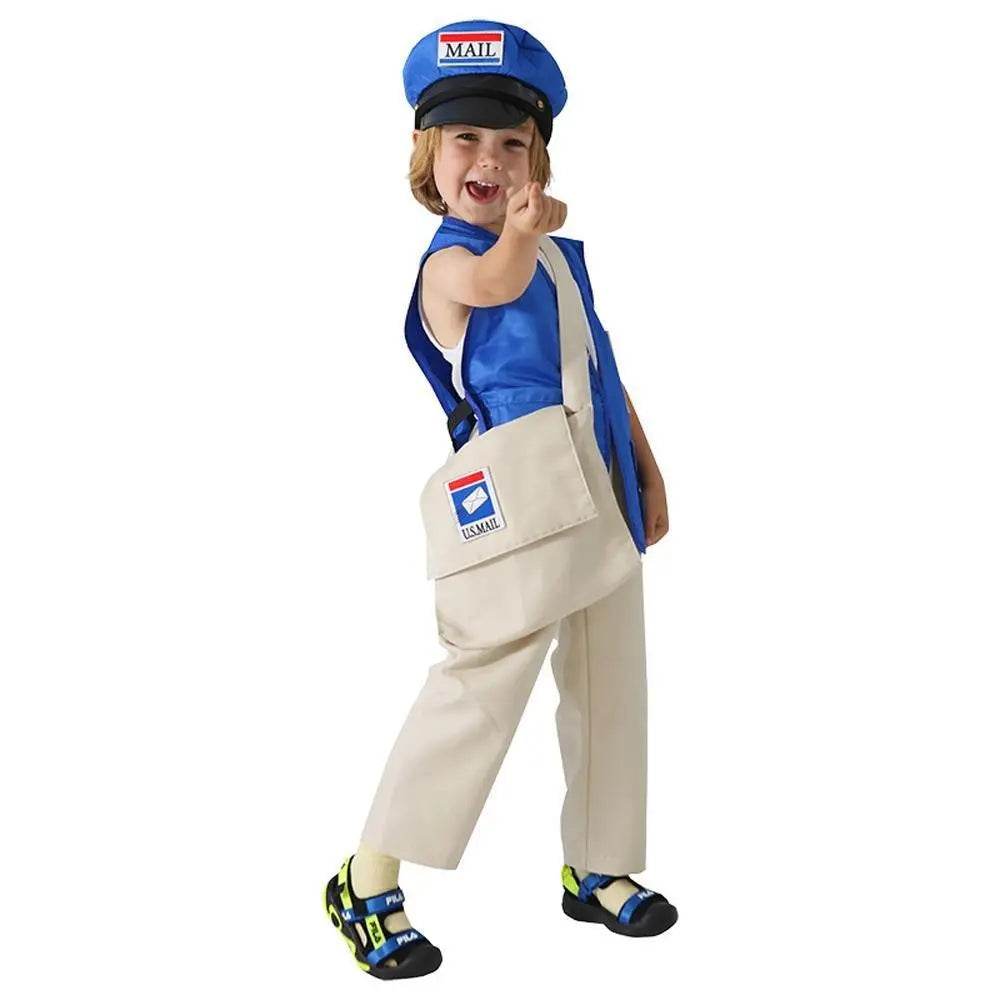 Postman Courier Uniform Kids Party Suit Cosplay Costumes Halloween - Ecosfun
