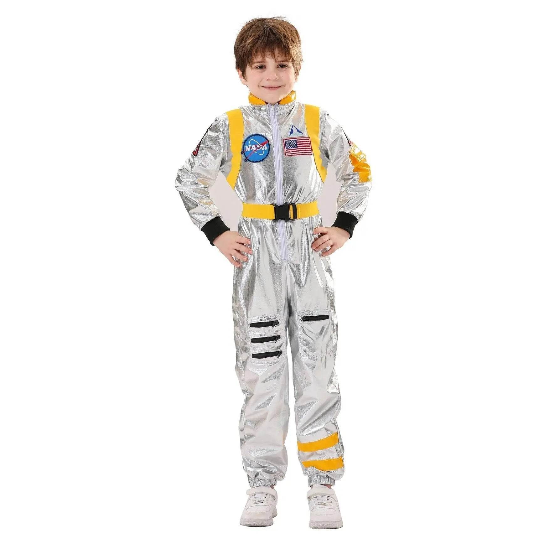 Space Suit Astronaut Couples Costume Carnival Halloween For Kids Girls Boys - Ecosfun