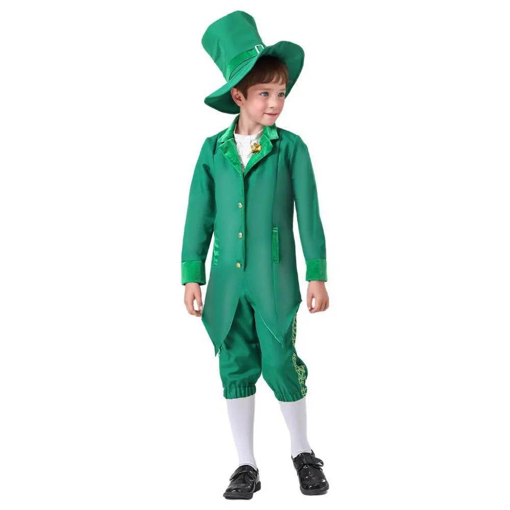 St Patrick's Day Kids Green Dress Party Cosplay Costume Carnival Suit - Ecosfun