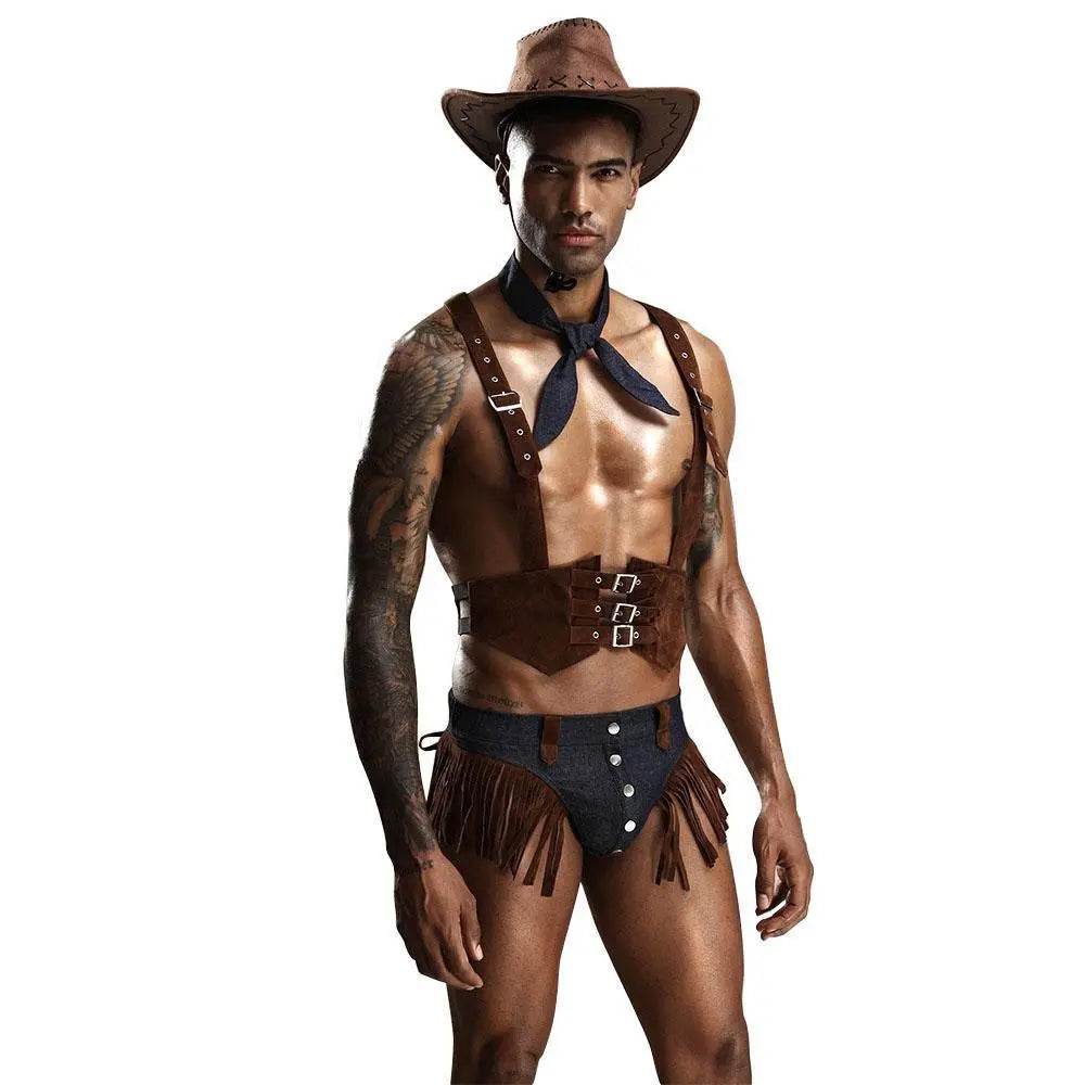 Stag do Cowboy Party Costume Night Club Uniform Adult - Ecosfun