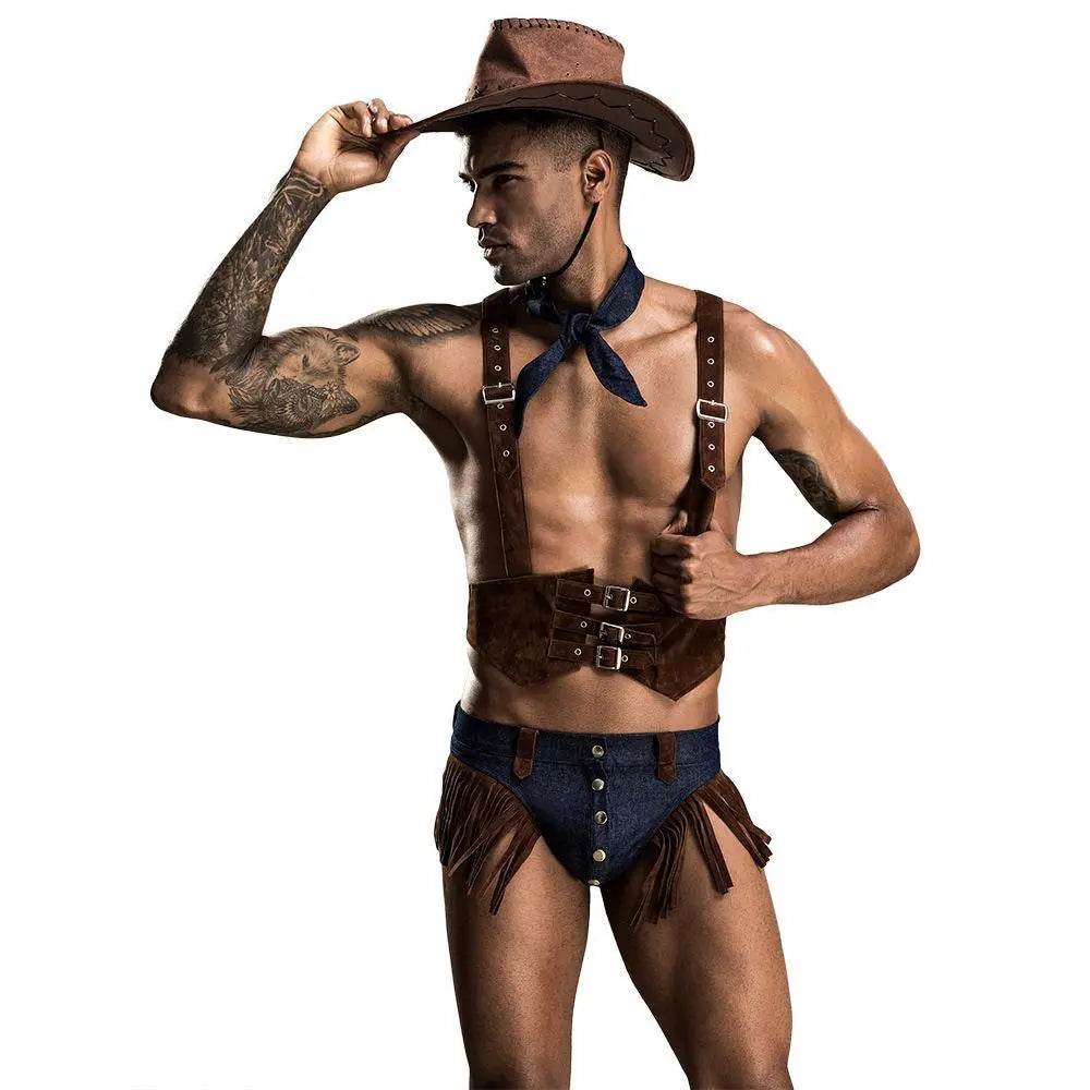 Stag do Cowboy Party Costume Night Club Uniform Adult - Ecosfun