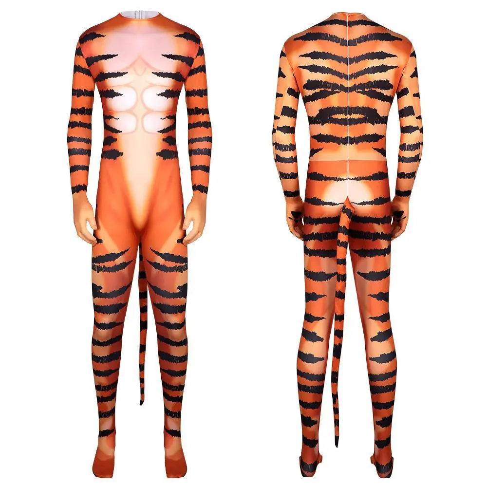 Tiger Stripes Animal Cosplay Zentai Costume Jumpsuit Bodysuit Outfits Adult - Ecosfun