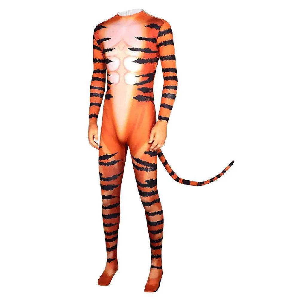 Tiger Stripes Animal Cosplay Zentai Costume Jumpsuit Bodysuit Outfits Adult - Ecosfun