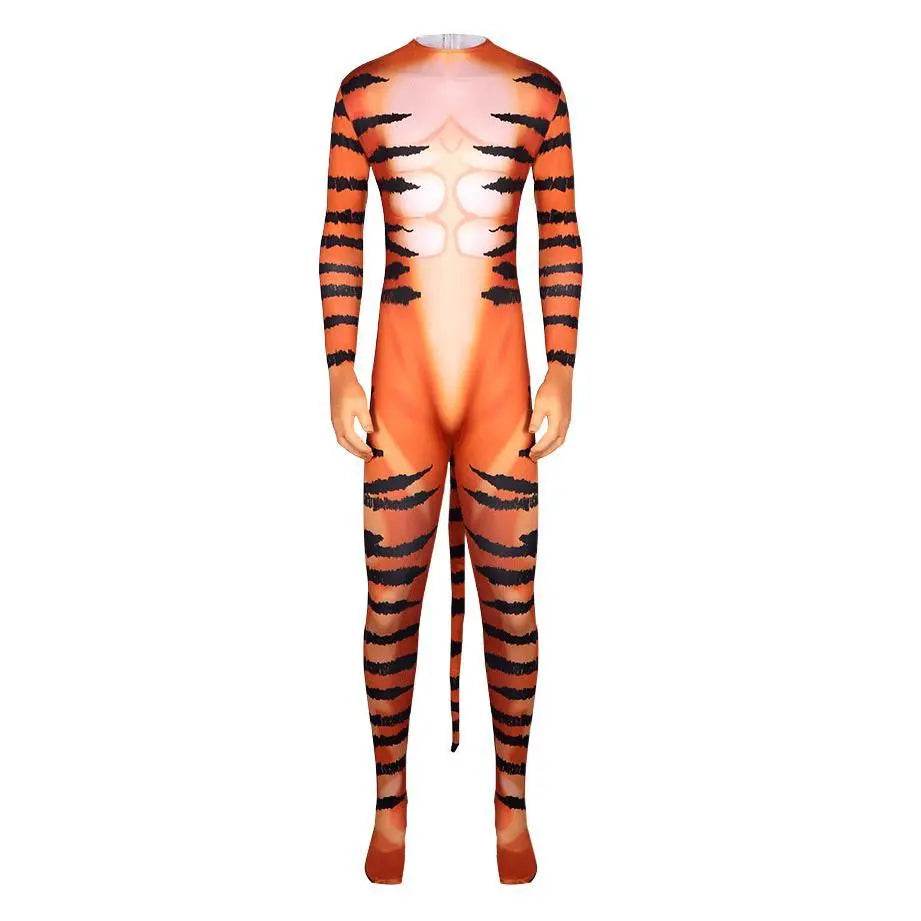 Tiger Stripes Animal Cosplay Zentai Costume Jumpsuit Bodysuit Outfits Adult - Ecosfun