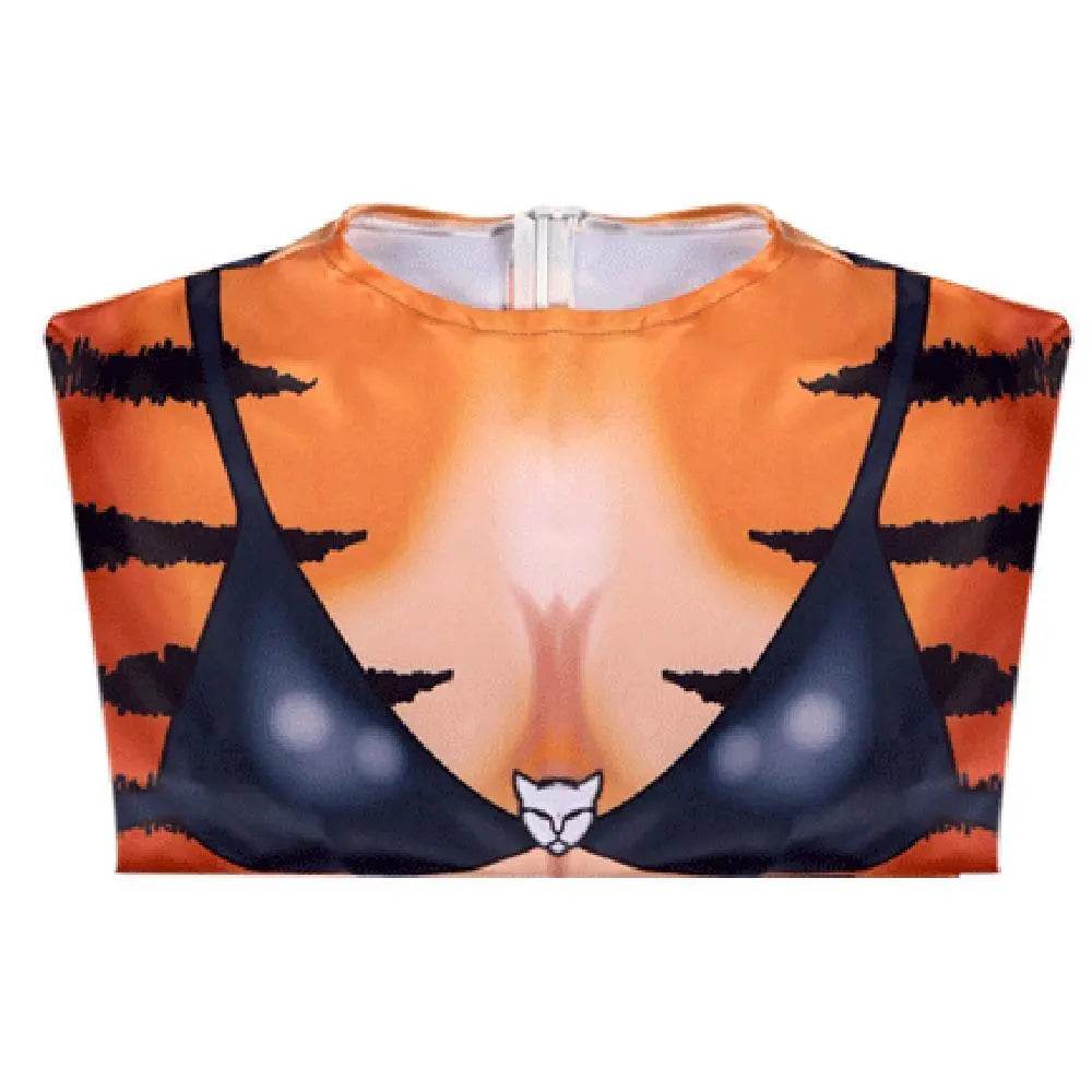 Tiger Stripes Animal Cosplay Zentai Costume Jumpsuit Bodysuit Outfits Adult - Ecosfun