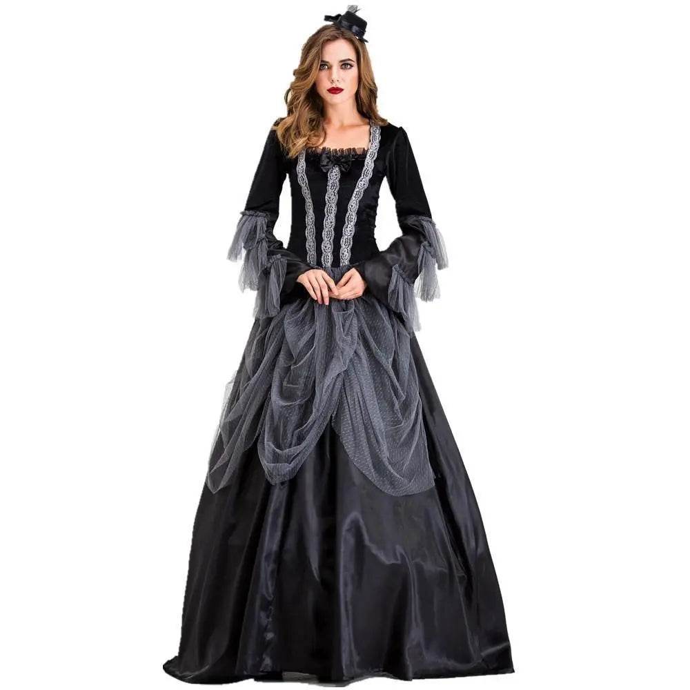 Vampires Costume Halloween Cosplay Dress Gothic Queen Outfit Gorgeous Elegant Witch Cosplay Costume - Ecosfun