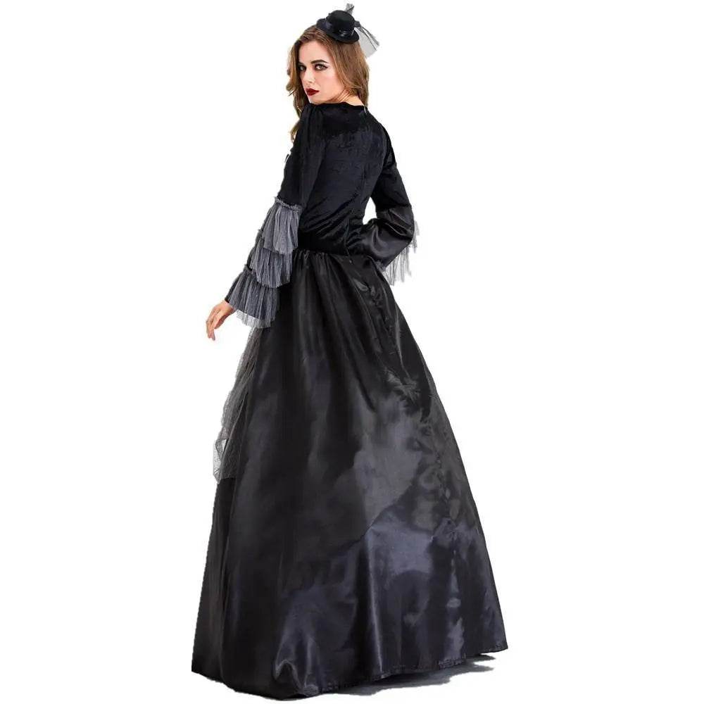 Vampires Costume Halloween Cosplay Dress Gothic Queen Outfit Gorgeous Elegant Witch Cosplay Costume - Ecosfun