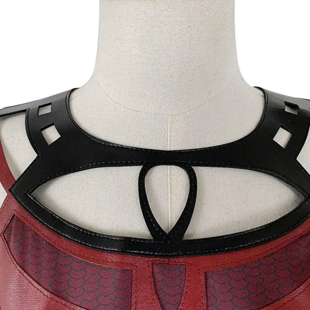 Wanda Maximoff Costume Cosplay Jumpsuit Red Witch Cloak Halloween Outfit for Woman - Ecosfun