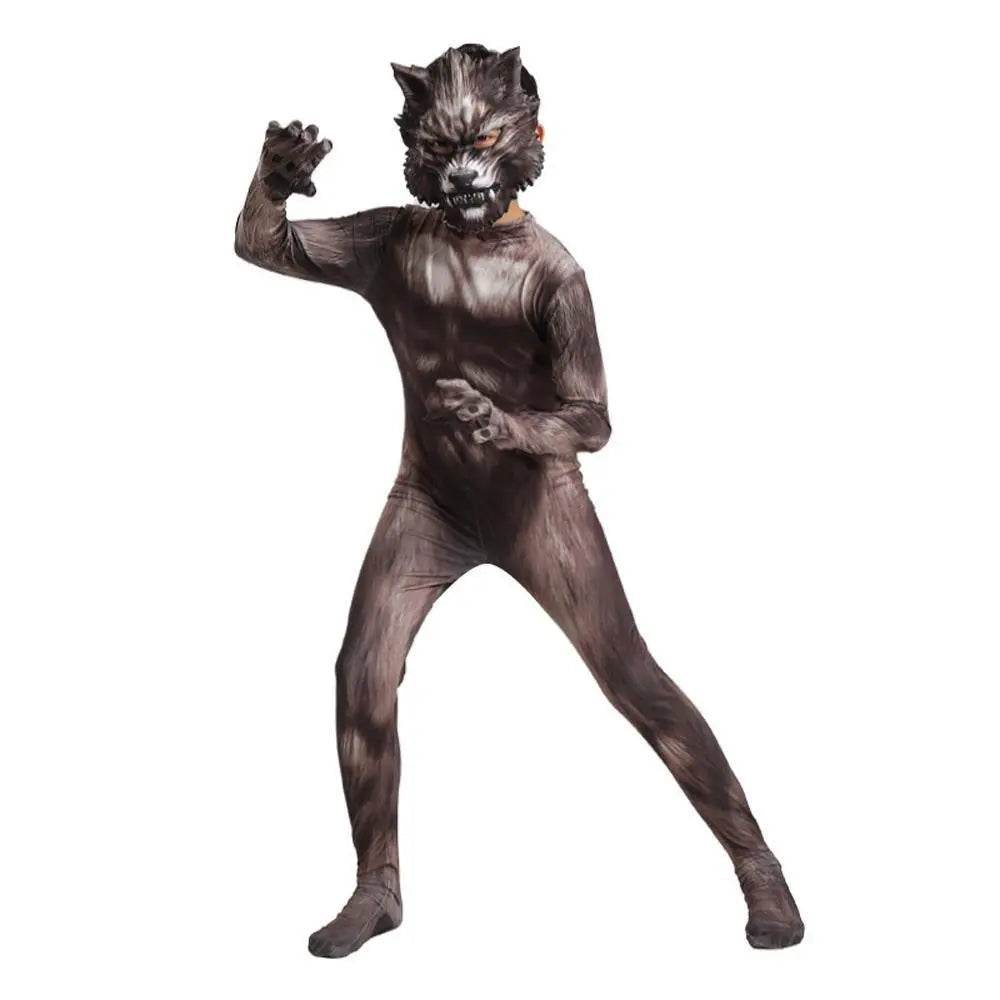 Werewolf Kid costume scary Halloween 3D Zentai Bodysuit - Ecosfun
