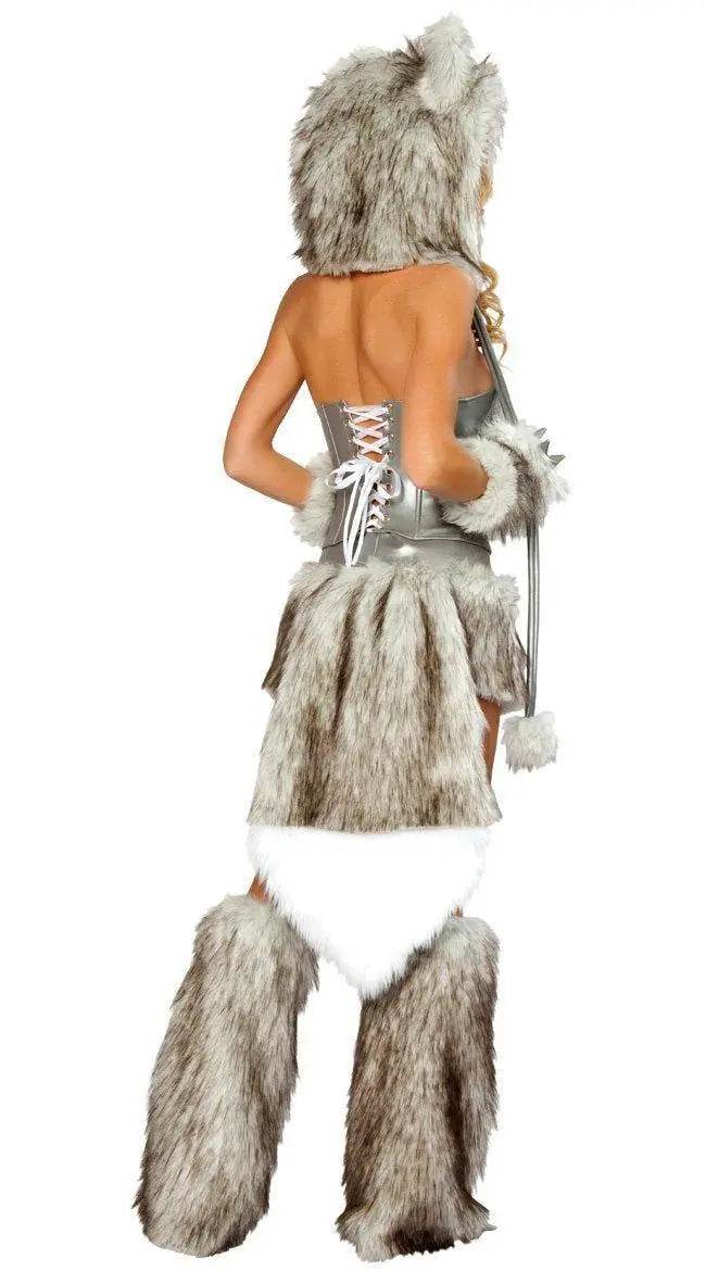 Catwoman Faux Fur Furry Animal Halloween Costume Cosplay Fancy Dress Women - Ecosfun