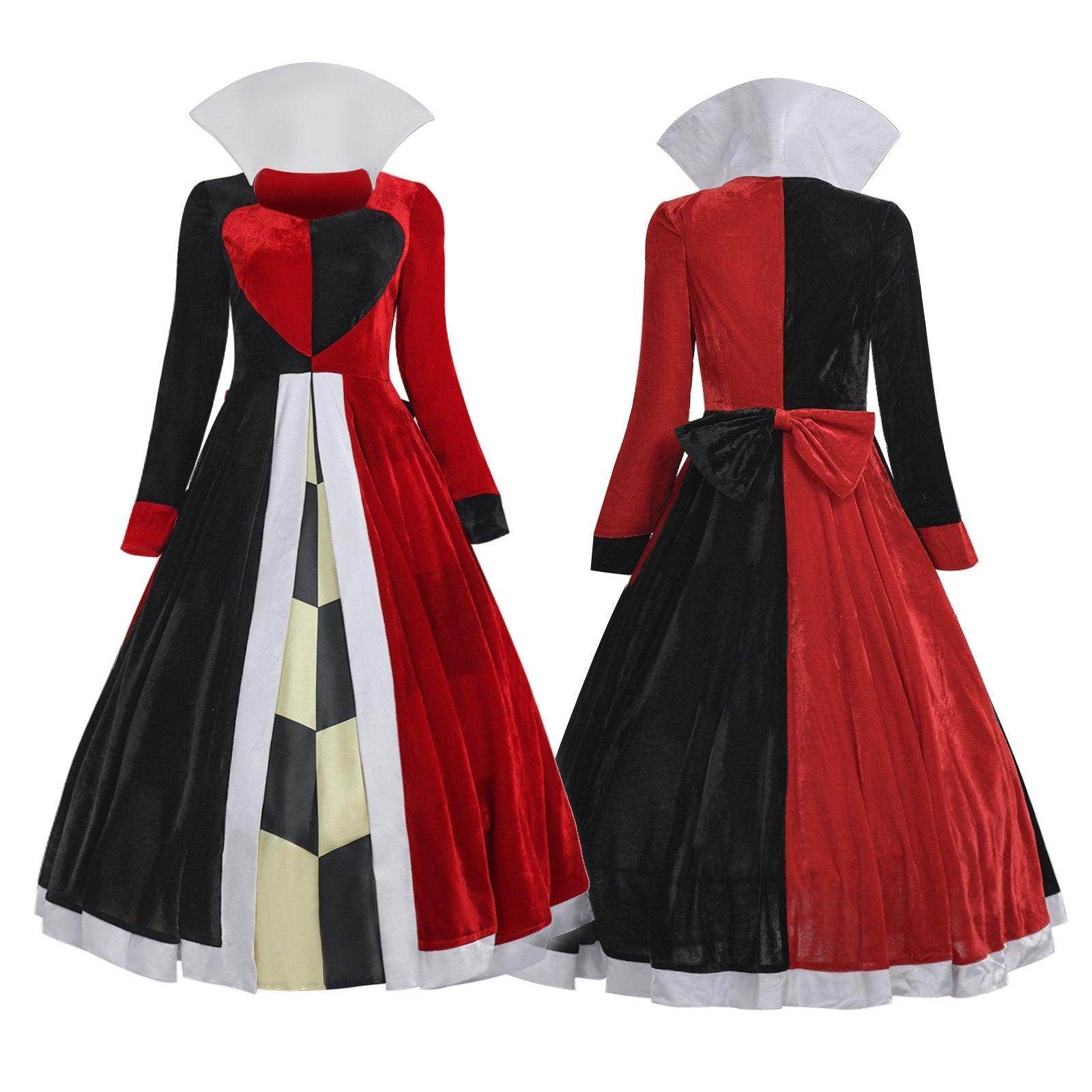 Deluxe Queen of Hearts Costume Dress Alice in Wonderland for Women - Ecosfun